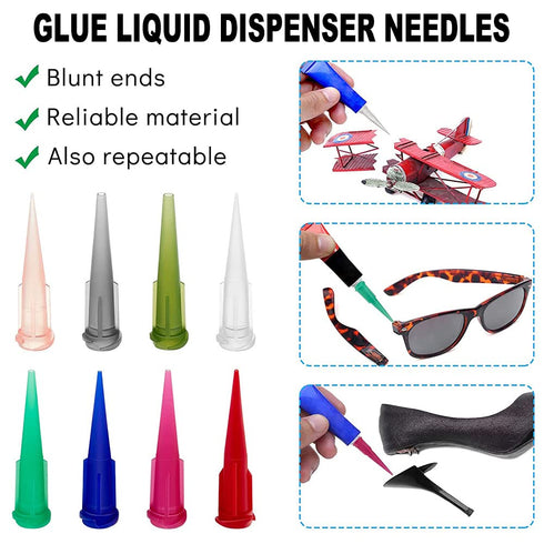 Auniwaig 250PCS 18Ga Plastic Tapered Pinhead Blunt End Adhesive Dispenser Tip Luer Syringe Needle Tip Dispensing Fill Needle for Oil or Glue Appli...