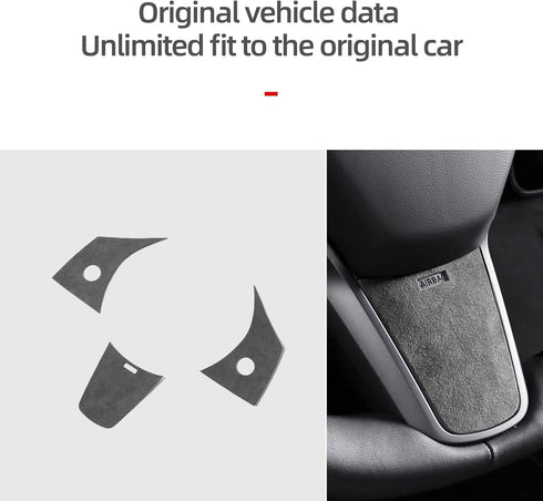 Steering Wheel Wrap Kit Sticker,for Tesla Model 3 / Y,Steering Wheel Protector Decoration Accessories (Black)...