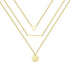 Harlorki Dainty Simple 14K Gold Plated Layered Link Chain Choker Triangle Bar Hammered Disk Pendant Necklace Fashion Jewelry Gift for Women Lady...