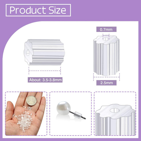 TOAOB About 1400pcs Rubber Earring Backs Replacements Clear Plastic Silicone Secure Ear Nut Stoppers for Fish Hook Earring Posts Studs...