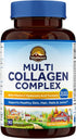VITALITOWN Multi Collagen Complex, Type I, II, III with Biotin, Vitamin C, Hyaluronic Acid, Turmeric, Black Pepper for Skin, Hair, Nails & Joints,...