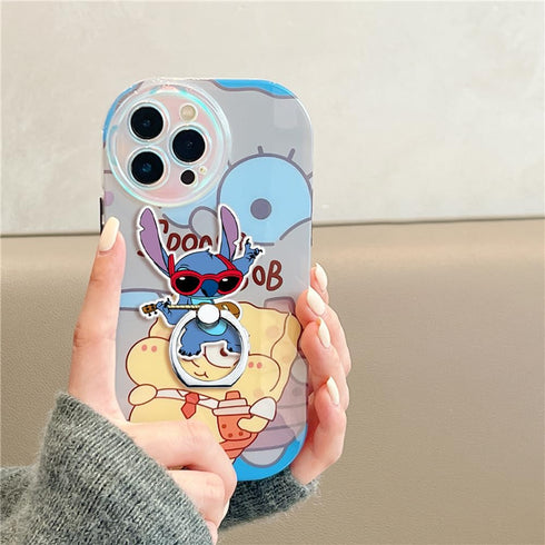 Phone Ring Holder Stand,Cute Stitch Phone Ring Stand Holder Phone Case Finger Grip Stand Holder 360 Rotation Phone Grip Kickstand for Smartphones ...
