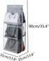 HAN SHENG 1 Pc 6 Pockets Hanging Purse Handbag Organizer Clear Hanging Shelf Bag Collection Storage Holder Purse Bag Wardrobe Closet Space Saving ...