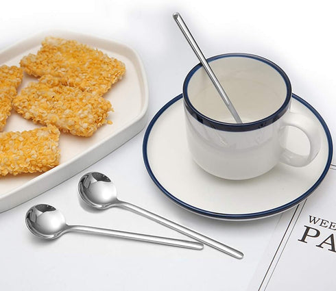 Pack of 8, Stainless Steel Espresso Spoons, findTop Mini Teaspoons Set for Coffee British Tea Dessert Cake Ice Cream Cappuccino, 5.3 Inch...