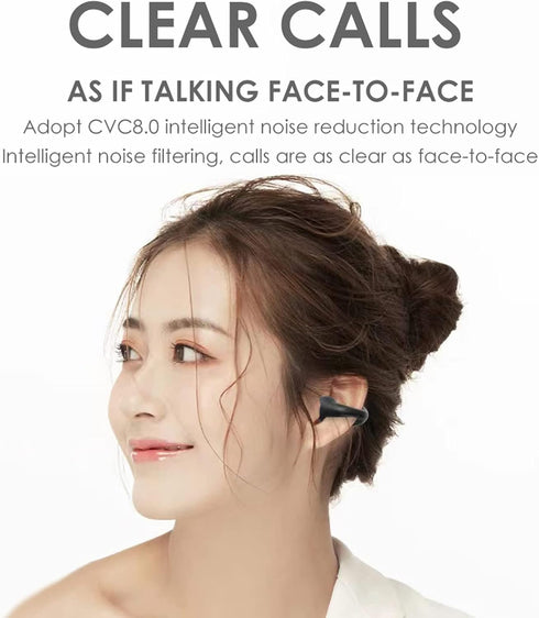 Ear Clip Bone Conduction Headphones Head Set Clip On Open Ear Bone Conduction Earbuds Headset Earclip Induction Earphones Clip On Bone Conducting ...