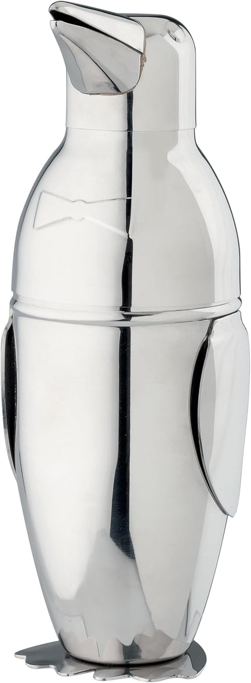 HIC Kitchen Bar Penguin Cocktail Shaker, 18/8 Stainless Steel, Mirror Finish, 3-Piece Set, Holds 18-Ounces...