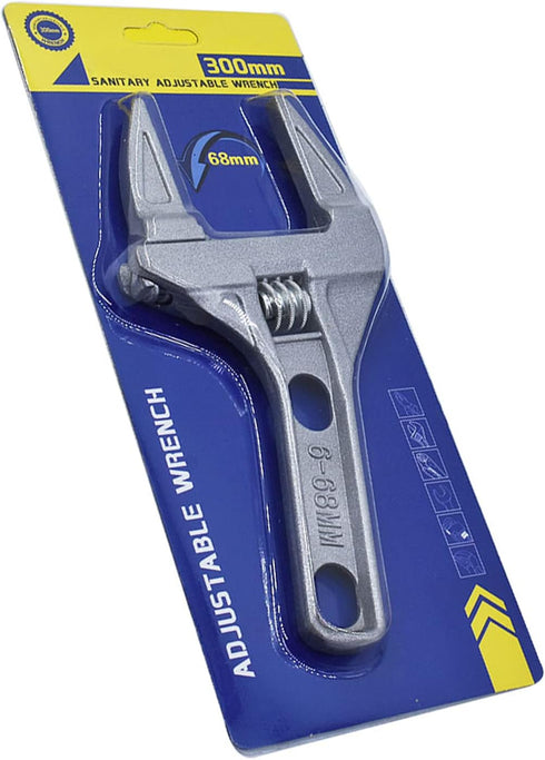findmall Adjustable Wrench 6-68mm 8-Inch Short Shank Large Openings Wide Jaw Ultra-thin Wrench Lightweight Aluminum Alloy Repair Tools Fits for Ba...
