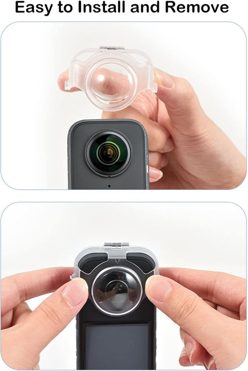 LICHIFIT Transparent Lens Cover Detachable Camera Lens Protector Case Lens Cap for Insta360 X3 Panoramic Camera...