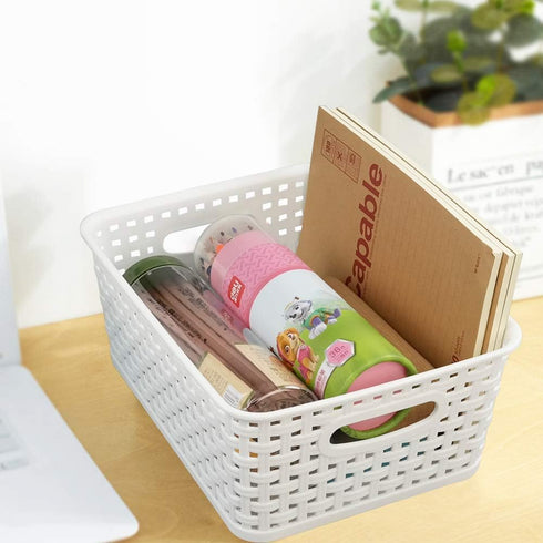 Vababa Plastic Storage Baskets/Storage Bins, Pack for 6...