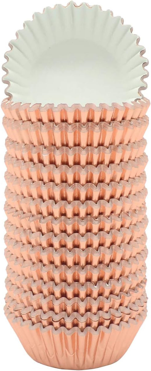 Mini Rose Gold Foil Cupcake Liners Muffin Baking Cups for Party and More, 300-Count...