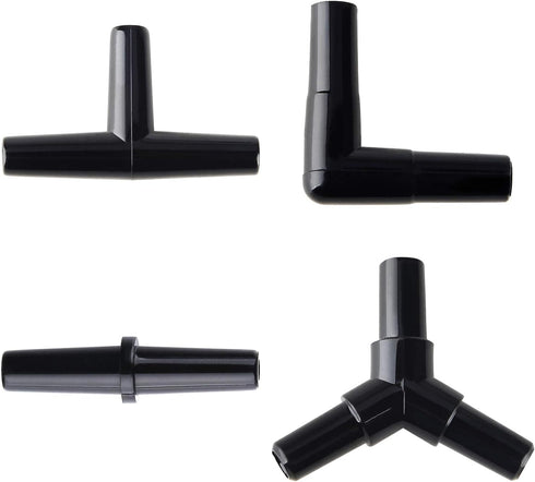 Pawfly 40 Piece Aquarium Airline Tubing Connectors Black Plastic Inline Valve...