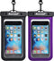 Hiearcool Universal Waterproof Phone Pouch Compatible for iPhone 16 15 14 13 Pro Max Plus Up to 8.3", IPX8 Beach Travel Essentials-Black&Purple-2P...