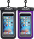 Hiearcool Universal Waterproof Phone Pouch Compatible for iPhone 16 15 14 13 Pro Max Plus Up to 8.3", IPX8 Beach Travel Essentials-Black&Purple-2P...