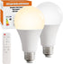 2Pack A19 LED Light Bulbs with Remote Control, 9W 800LM Smart Cordless Light Bulb 60W Equivalent, 3000K-6000K Dimmable E26 Led Bulb with Timing/Me...