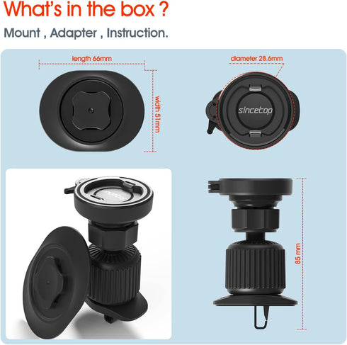sincetop Car Vent Phone Mount with Vent Lock Hook, Air Vent Car Phone Holder for Horizontal Vent Fin, One Hand Quick Mount & Release Cellphone Hol...