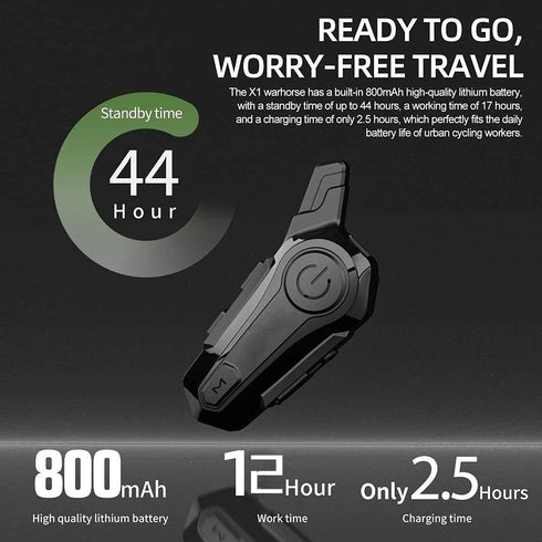 eECO-FLYING Motorcycle Bluetooth Headset,1000m Intercom Motorcycle Helmet Headset with CVC Noise Cancellation IPX6 Waterproof 2 Riders Motorbike I...
