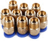 Eowpower 10 Pcs PC4-M10 Pneumatic Air Straight Quick Fitting 4mm thread M10 One touch hose Connector...