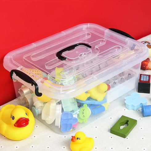 8 Quart Clear Storage Bin with Handle, 2 Packs...