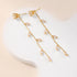 Long Crystal Drop Earrings Dangling Cubiz Zirconia Threader Earrings Crystal Leaf Drop Dangle Earrings for Women Bridal Wedding...
