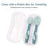 Qshare Baby Utensils Spoons with Travel Safe Case, Toddlers Feeding Training Spoon with Easy Grip and Bendable Function, Perfect Self Feeding Lear...