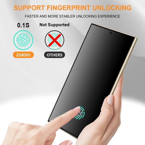 2 Pack for Samsung Galaxy S24 Ultra 6.8" Matte Privacy Screen Protector Tempered Glass Film, Anti-glare Anti-spy Anti-fingerprint Ultrasonic Finge...
