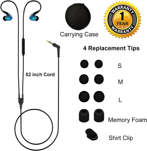 Wired Over Ear Earbuds for Kids Women Small Ears, Sport in-Ear Headphones Earhook Earphones for Running Exercise Jogging, Ear Buds with Case Micro...