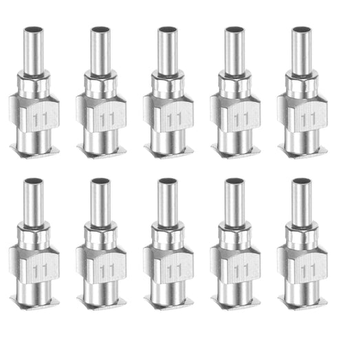 10pcs 11Gauge Stainless Steel Dispensing Needles, 1/4" All Metal Glue Needle Tube Blunt Tips Luer Lock for Thick Liquids, Ink, Glue, Lab Use...