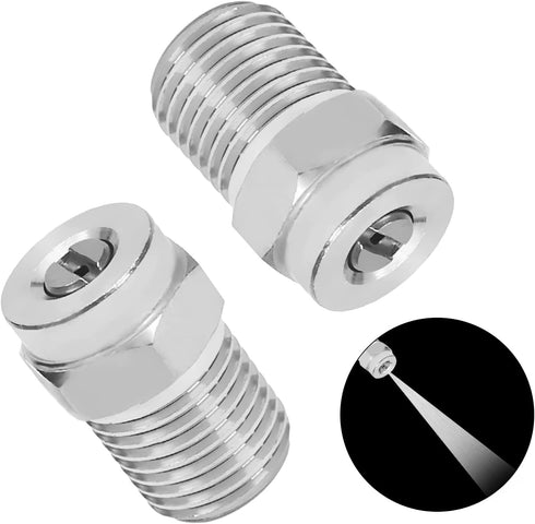 MroMax Pressure Washer Nozzle, 1/4NPT Thread 304 Stainless Steel Spray Tip, 2Pcs (15 Degree, 1.2mm Orifice Diameter) Silver Tone...