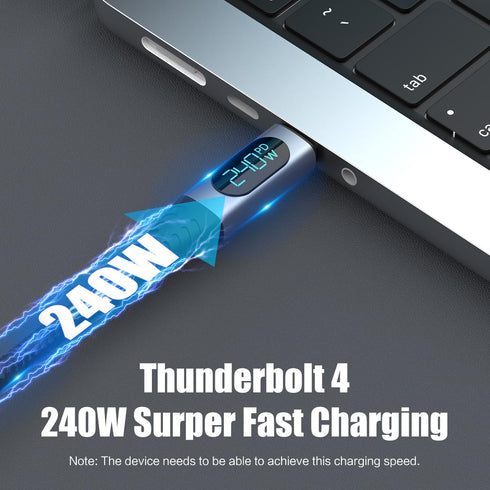 USB 4 Cable with LED Display, 3.3ft USB C 240W Fast Charging Cable with 8K@60Hz 40Gbps Data Transfer USB C Cable Compatible with iPhone15,MacBook,...