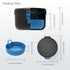 BVN Leak-Proof Denture Bath Cup for Travel, Denture Cup for Soak Dentures, Retainer Cleaning Case with Strainer (Black + Blue)...