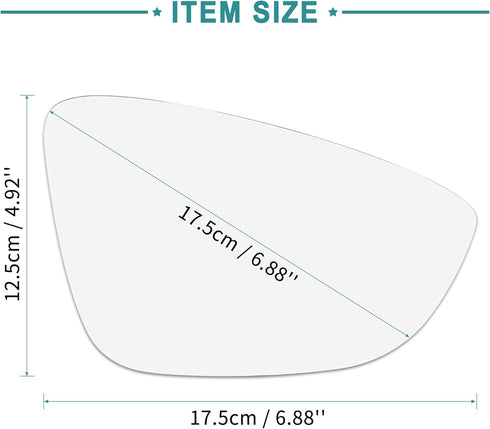 ACROPIX Car Rearview Mirror Passenger Right Side Heated Mirror Glass Replacement Fit for Volkswagen CC with Backing Plate - Pack of 1 White Glass...