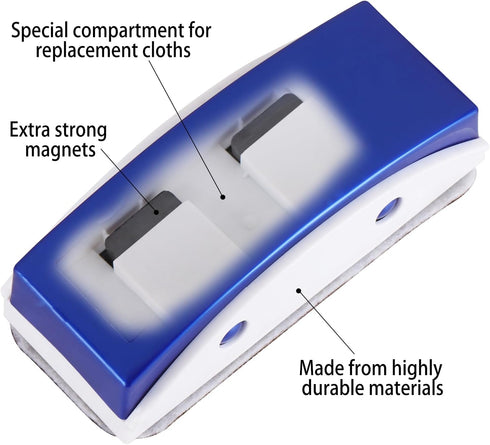 6 Pack Magnetic Dry Erase Eraser, Whiteboard Eraser Glass Board Eraser for School, Home and Office...