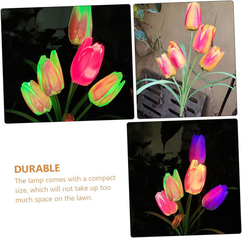 Tulip Lawn lamp Outside Solar Lights Outdoor Lawn Light Garden Stake Light Outdoor Light Ornament Solar Powered Lights Outdoor Lawn Solar Light Li...