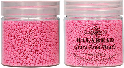 Pink Color 3mm Seed Beads About 4000pcs/110gms in Box 8/0 Glass Seed Beads for Jewelry Makings (Pink -Size 3mm)...
