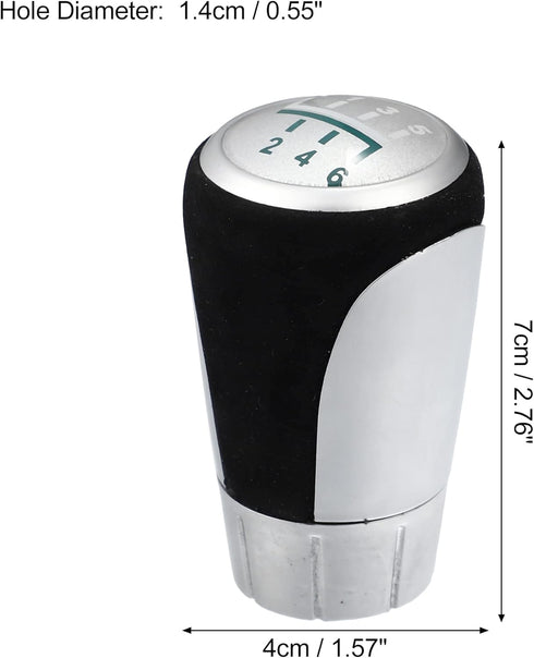 X AUTOHAUX 6 Speed Manual Gear Stick Shift Knob Transmission 25110429269 for BMW 1 Series E81 3 Doors 02/2006-12/2011 ABS Faux Leather Silver Tone...