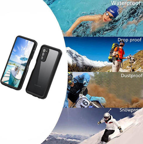 Compatible with Samsung A03S Waterproof Case, Dustproof Shockproof with Built in Screen & Camera Lens Protector Lanyard Full Body Protective Cover...