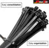 Pro Tie Standard Duty, Self-Locking UV Nylon Cable Wire Ties for Indoor and Outdoor Use | 8-Inch, 50 lbs. Tensile Strength, UV Black Nylon, 100-Pa...