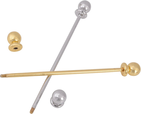 3PCS Men's Classic Collar Bar Tie Necktie Pins Clasp Shirt 18K Gold Silver Plated Brass Collar Stay Bar Cravat Pin Stud Bar Clips...