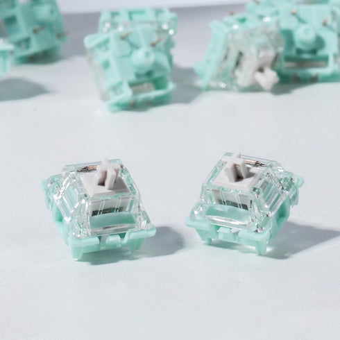 Gateron Jade Series Pre-Lubed Linear White Keyboard Switch,3-Pin 38gf Double Spring Switche,for MX Gaming Mechanical Keyboard(Jade White,10PCS)...