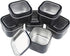 6-Pack 8oz Empty Square Metal Tins with Clear Window for Candle Making, Candies, Gifts & Treasures, Black...