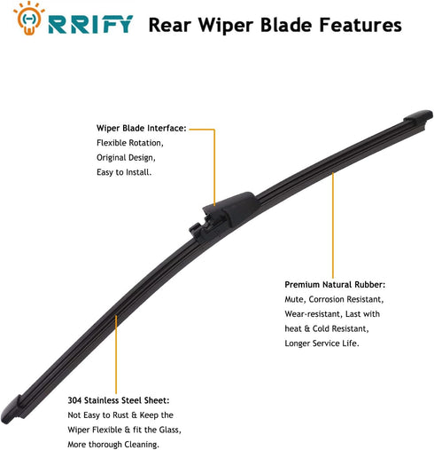 Rear Windshield Wiper Blade Arm Set for VW Tiguan 2009-2017 Rear Windsheild Back Wiper Arm and wiper Blade with Cover Assembly...
