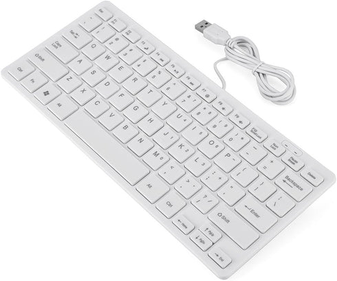 Junluck Wired Gaming Keyboard Ultra-Slim USB Wired Keyboard Mini Ergonomic Computer Keyboard with 78 Keys for Windows/Desktop/Laptop/PC, Plug and ...