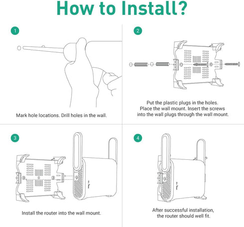 GL.iNet WiFi Router Holder Wall Mount with Screws, Compatible with GL-A1300 (Slate Plus), GL-SFT1200 (Opal), GL-MT1300 (Beryl) Router, Networking ...
