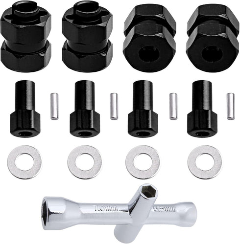 4 Pieces Aluminum Extended 7mm Hex Wheel Hubs 8mm Thick Wheel Spacers Offsets for Axial SCX24 AXI90081 Deadbolt AXI00002 Jeep Wrangler, AXI00001 C...