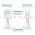 Grabease Toddler Utensils - Toddler Spoons and Forks - Baby Silverware for Self-Feeding - BPA-Free, Phthalate-Free Plastic Set - White...