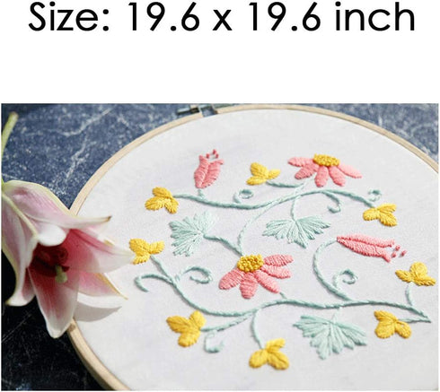 MWELLEWM 7 Pcs/Set Linen Cloth Needlework Fabric Solid Colour Cloth Garments Crafts Accessories Square Embroidery Cloth (50 * 50CM)…...