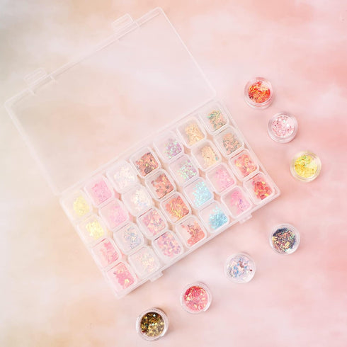 Gem Organizer, Segbeauty Clear Bead Container 28 Compartments with Secure Lids, Removable Tiny Jewelry Storage Box, Transparent Jewelry Organizer ...