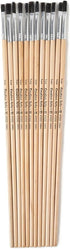 Charles Leonard Flat Tip Easel Paint Brushes with Long Handle, 0.25 Inch, Natural Handles and Black Bristles, 12-Pack (73525)...