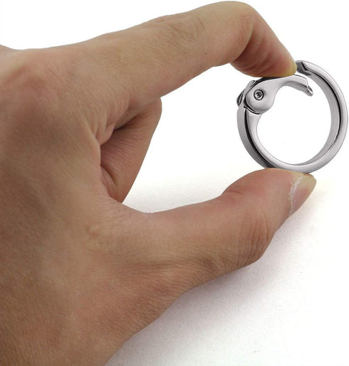 6pcs 28mm Round Spring Snap Hooks Clip DIY Accessories for Handbag Purse Shoulder Strap Key Chains Buckle Alloy Circle Round Carabiner Metal Sprin...