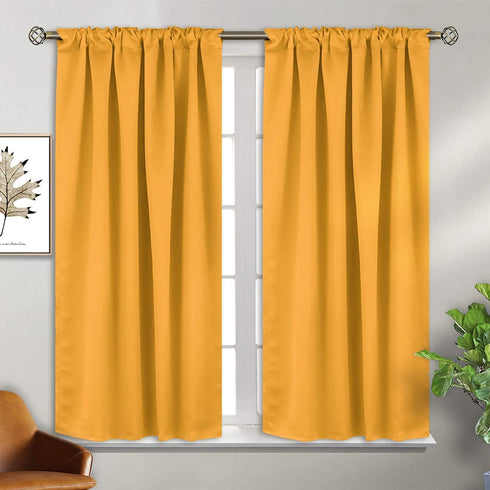 BGment Rod Pocket and Back Tab Blackout Curtains for Bedroom - Thermal Insulated Room Darkening Curtains for Living Room, 2 Window Curtain Panels ...